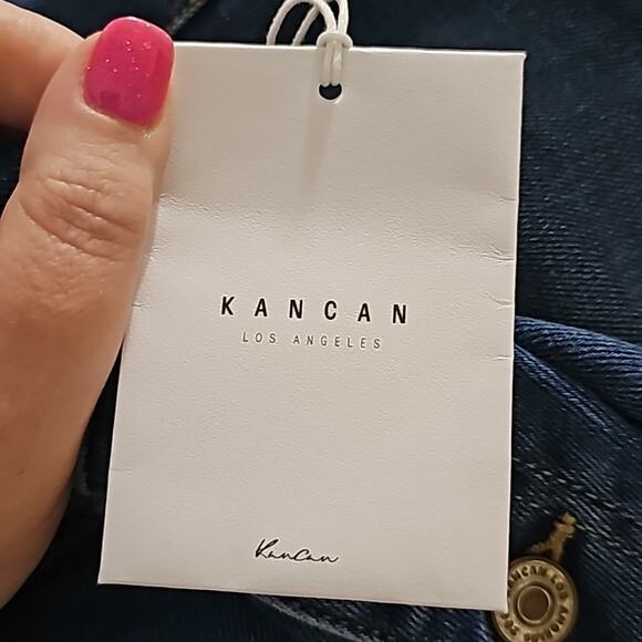 Kancan Flirting With A Stranger Plus Size Denim Distressed Flare Button Jeans - Picture 15 of 16